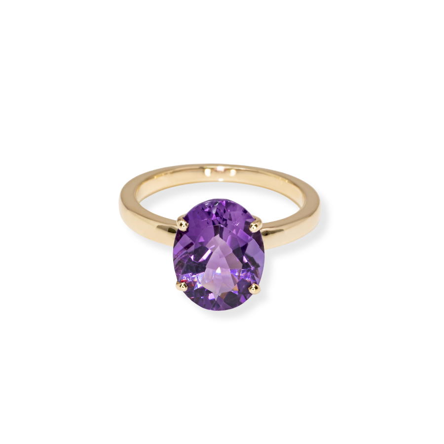 18k Gold Amethyst Ring