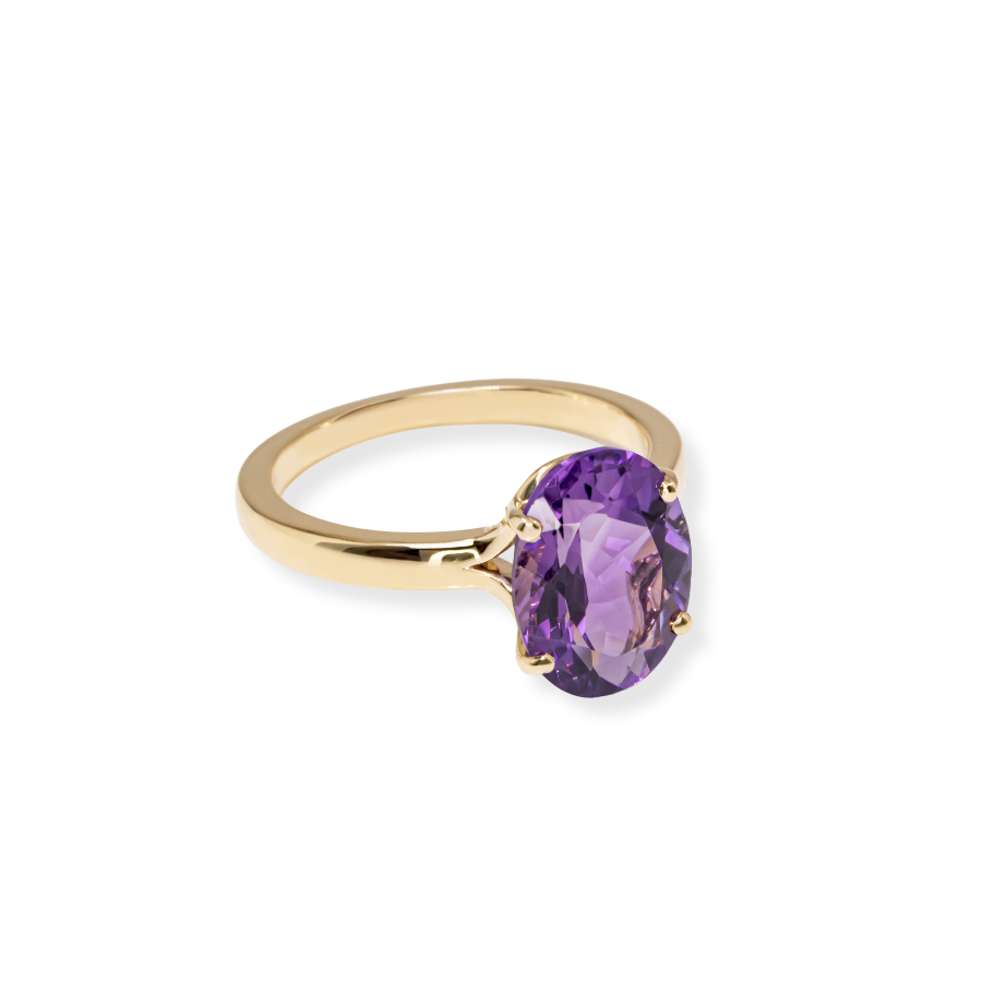 18k Gold Amethyst Ring