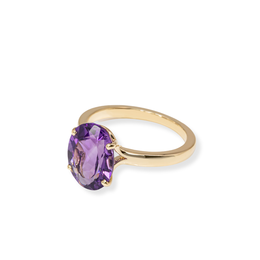 18k Gold Amethyst Ring