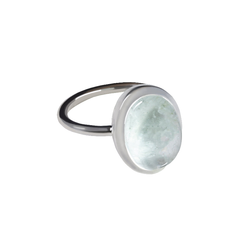 Aquamarine Silver Ring