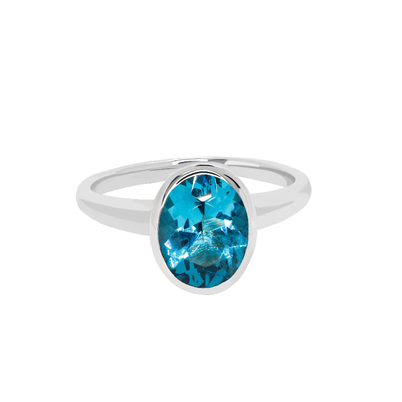 BLUE OBSIDIAN SILVER RING