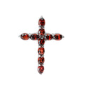 Garnet Silver Cross