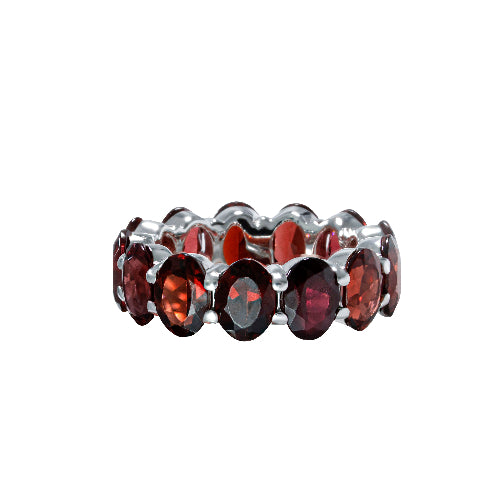 Natural Garnet Silver Ring