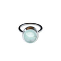 Aquamarine Raund Silver Ring