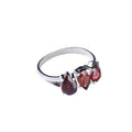 THREE-STONED GARNET RING