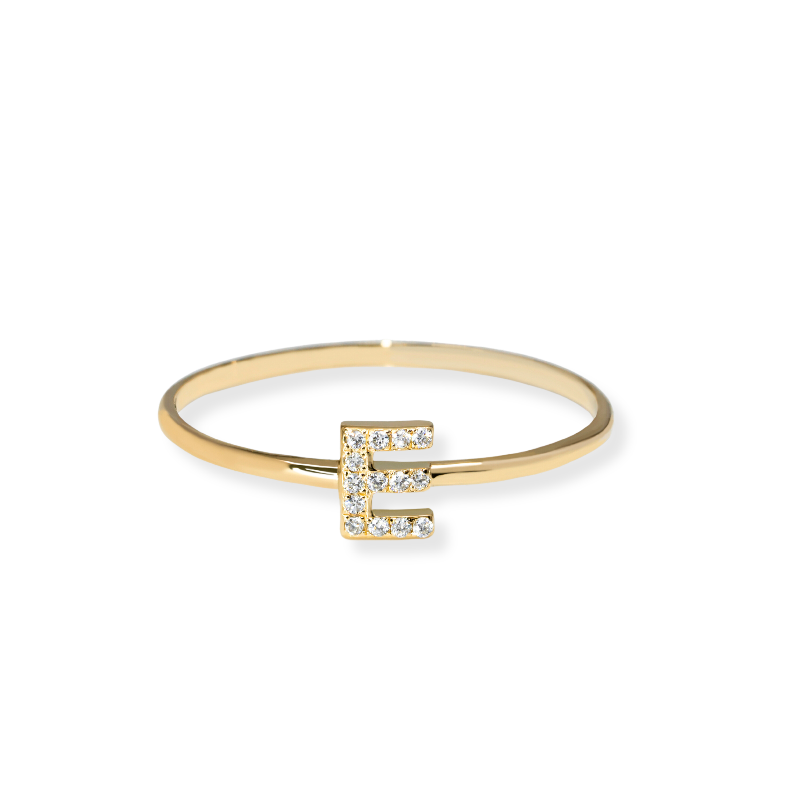 18k Gold Alphabet Ring