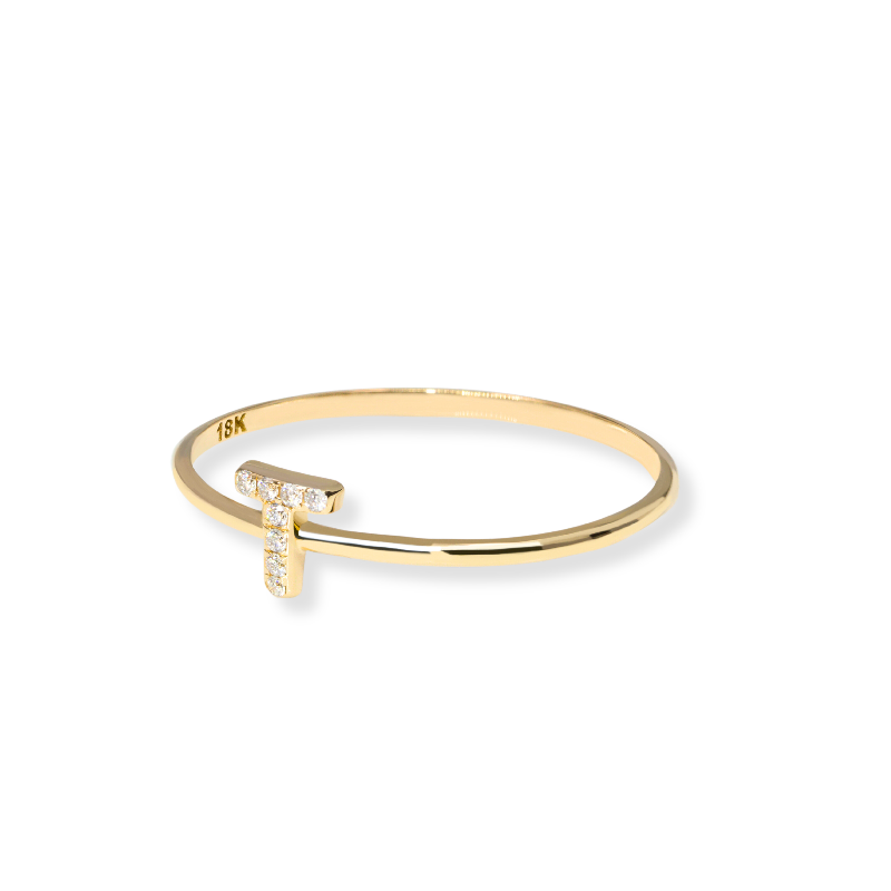 18k Gold Alphabet Ring