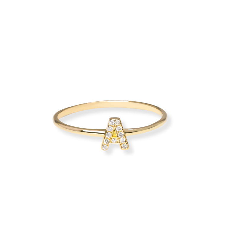 18k Gold Alphabet Ring