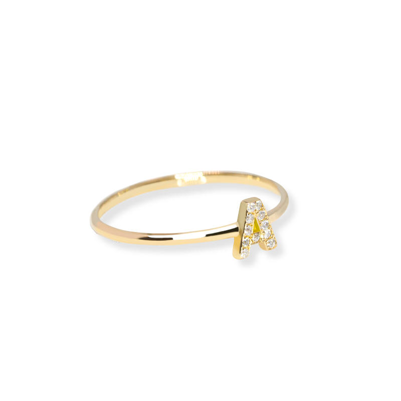 18k Gold Alphabet Ring