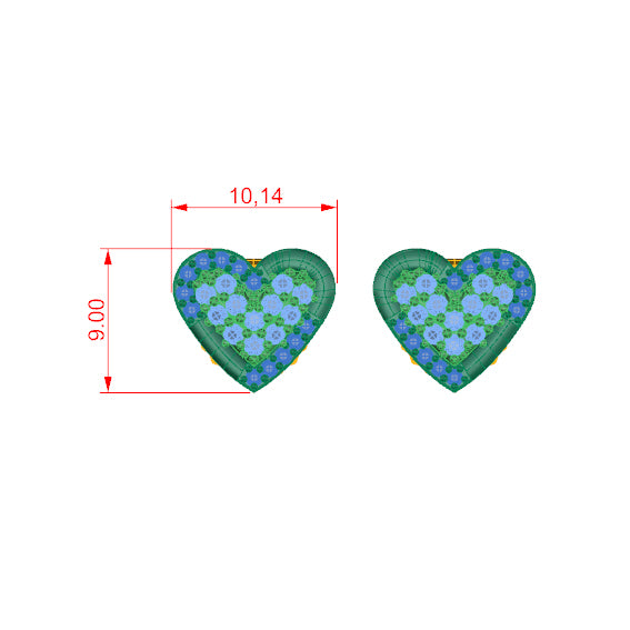 Heart-Shaped Earrings with Diamonds 18k Gold