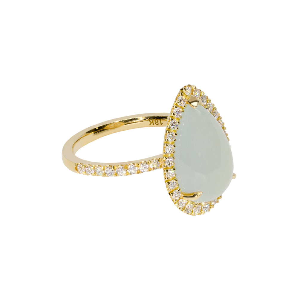 Anillo de aguamarina y diamantes