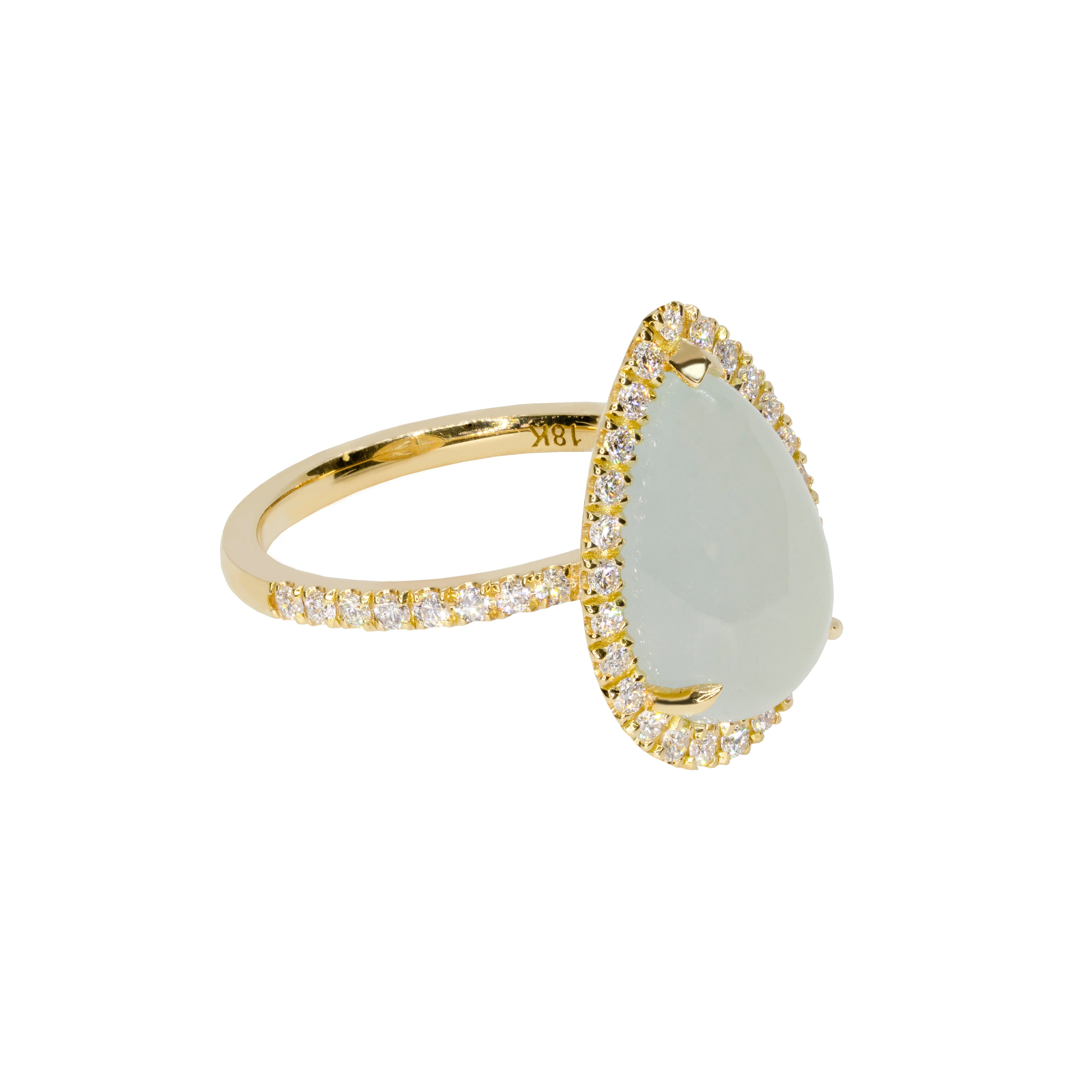 Anillo de aguamarina y diamantes