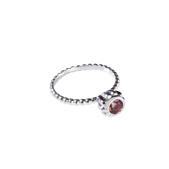 GARNET SILVER RING