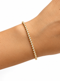 7 Inch Four Prong Natural Diamond Tennis Bracelet in 14K Yellow Gold