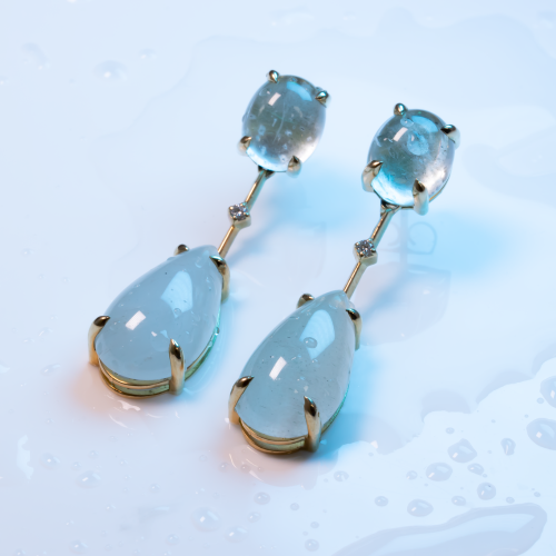 Pendientes Aguamarina
