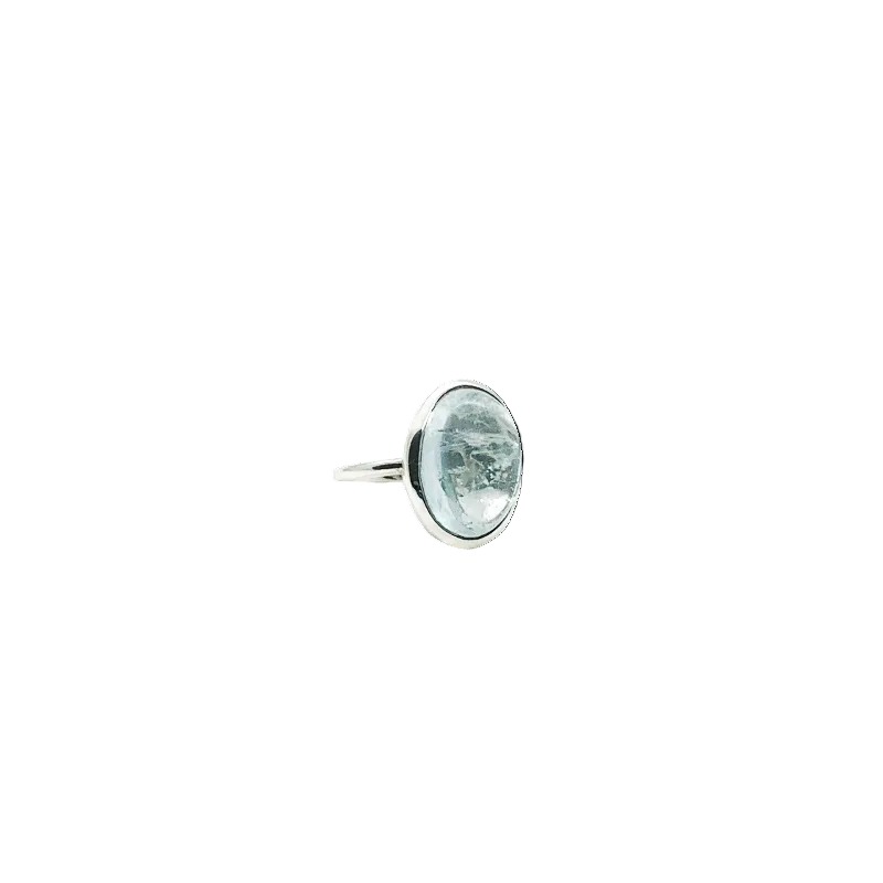 Aquamarine Silver Ring