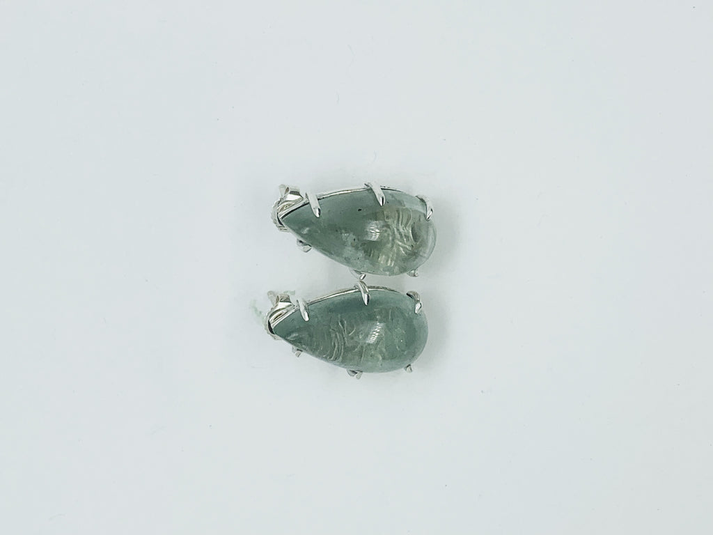 Aquamarine Drop Silver Earring
