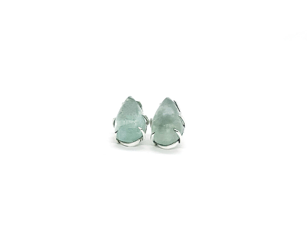 Aquamarine Drop Silver Earring