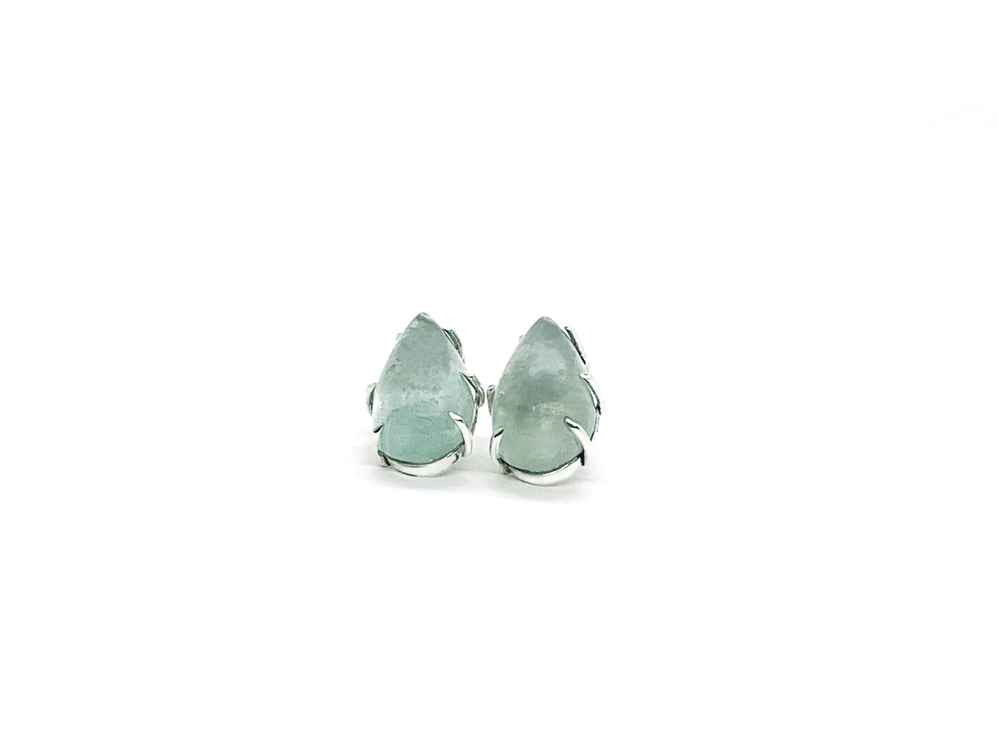 Aquamarine Drop Silver Earring