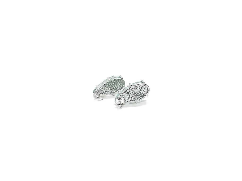 Aquamarine Drop Silver Earring
