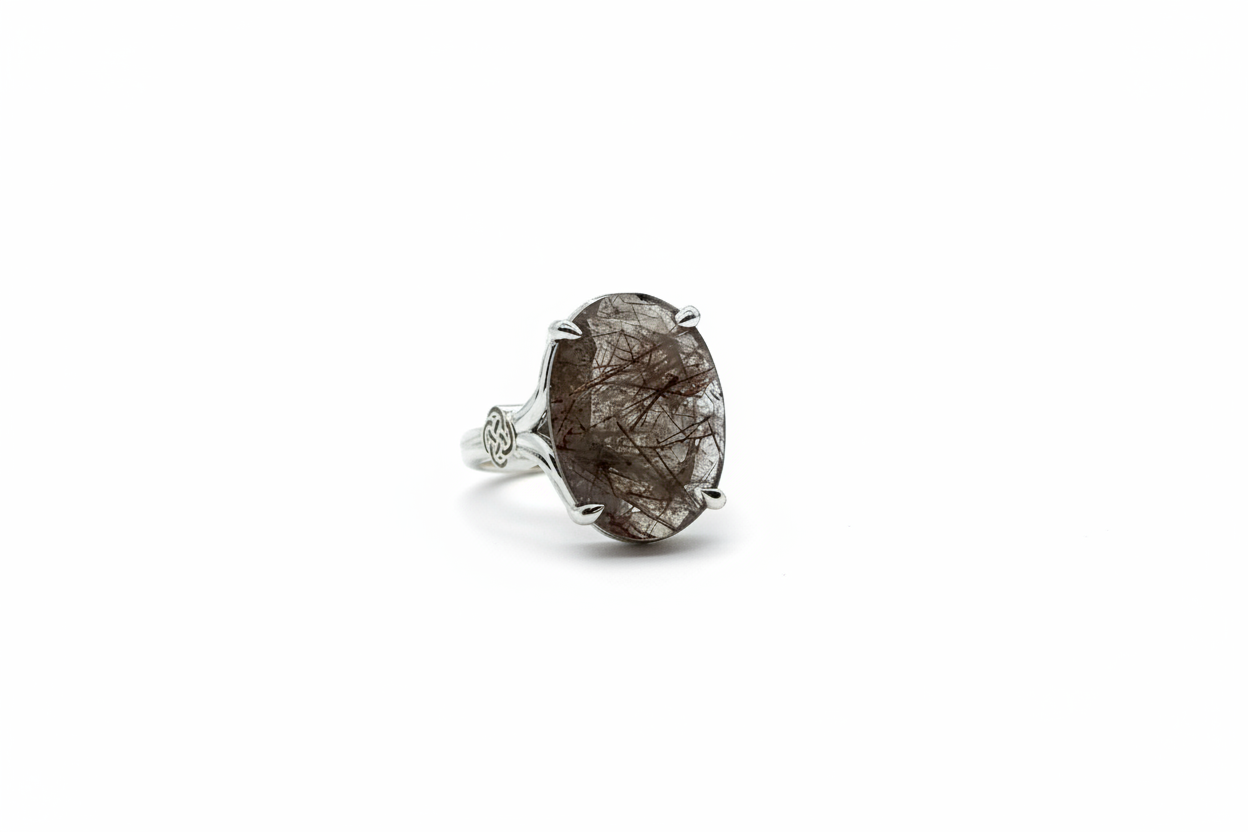 Brown Rutilated Smoky Quartz Oval