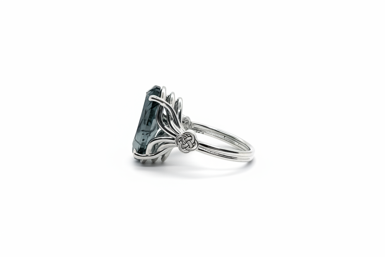 Rutilated Quartz Silver Ring