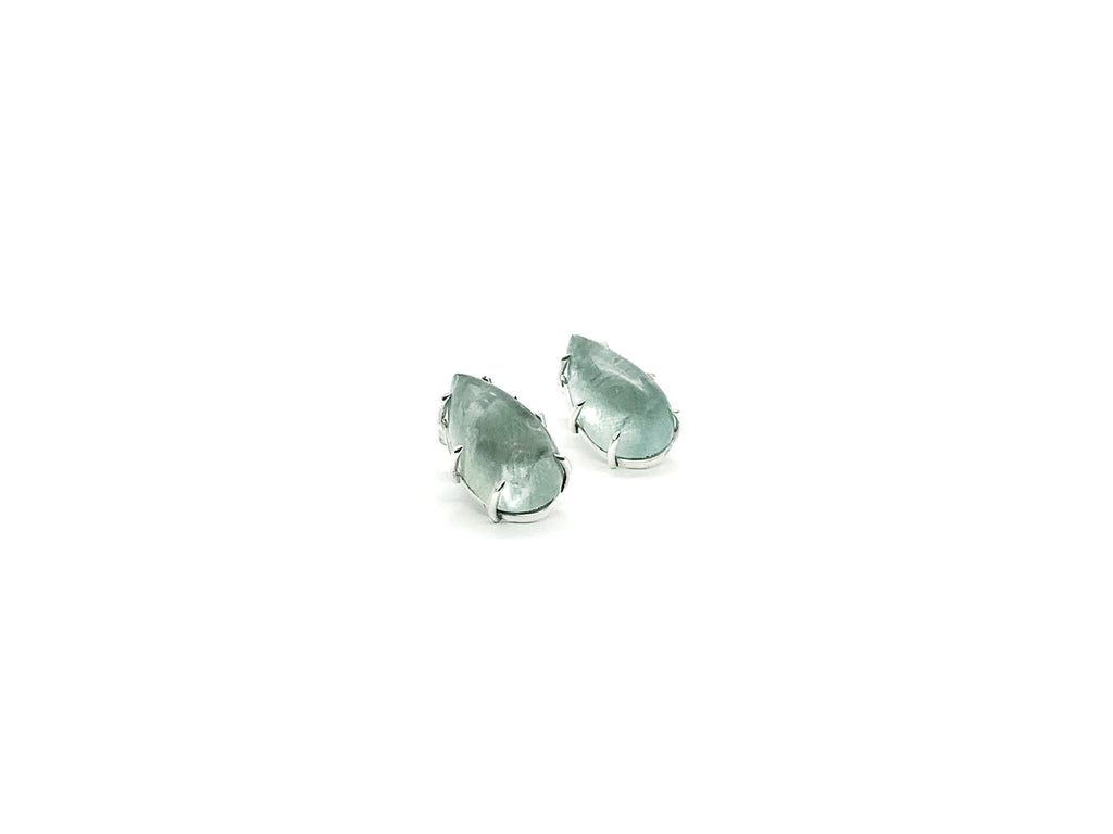 Aquamarine Drop Silver Earring