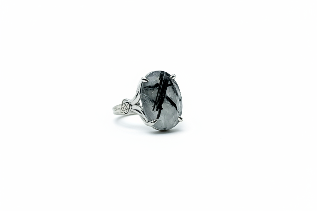 Rutilated Quartz Silver Ring