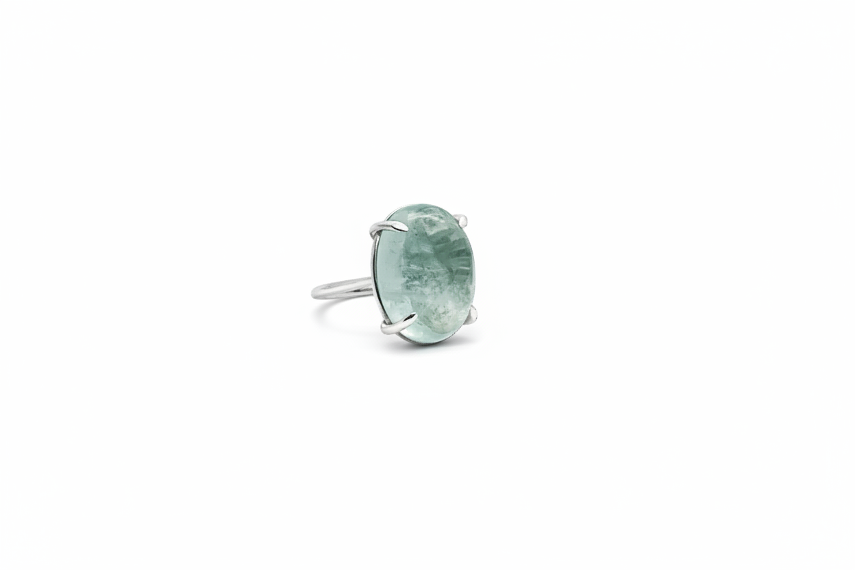 Aquamarine Silver Ring