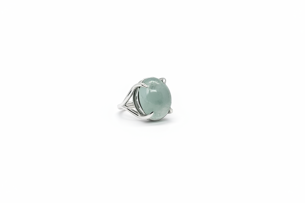 Aquamarine Silver Ring